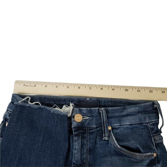 Mother Jeans 24‎ Blue High Waist Looker Ankle Fray Distressed Closer to The Edge - Picture 11 of 13